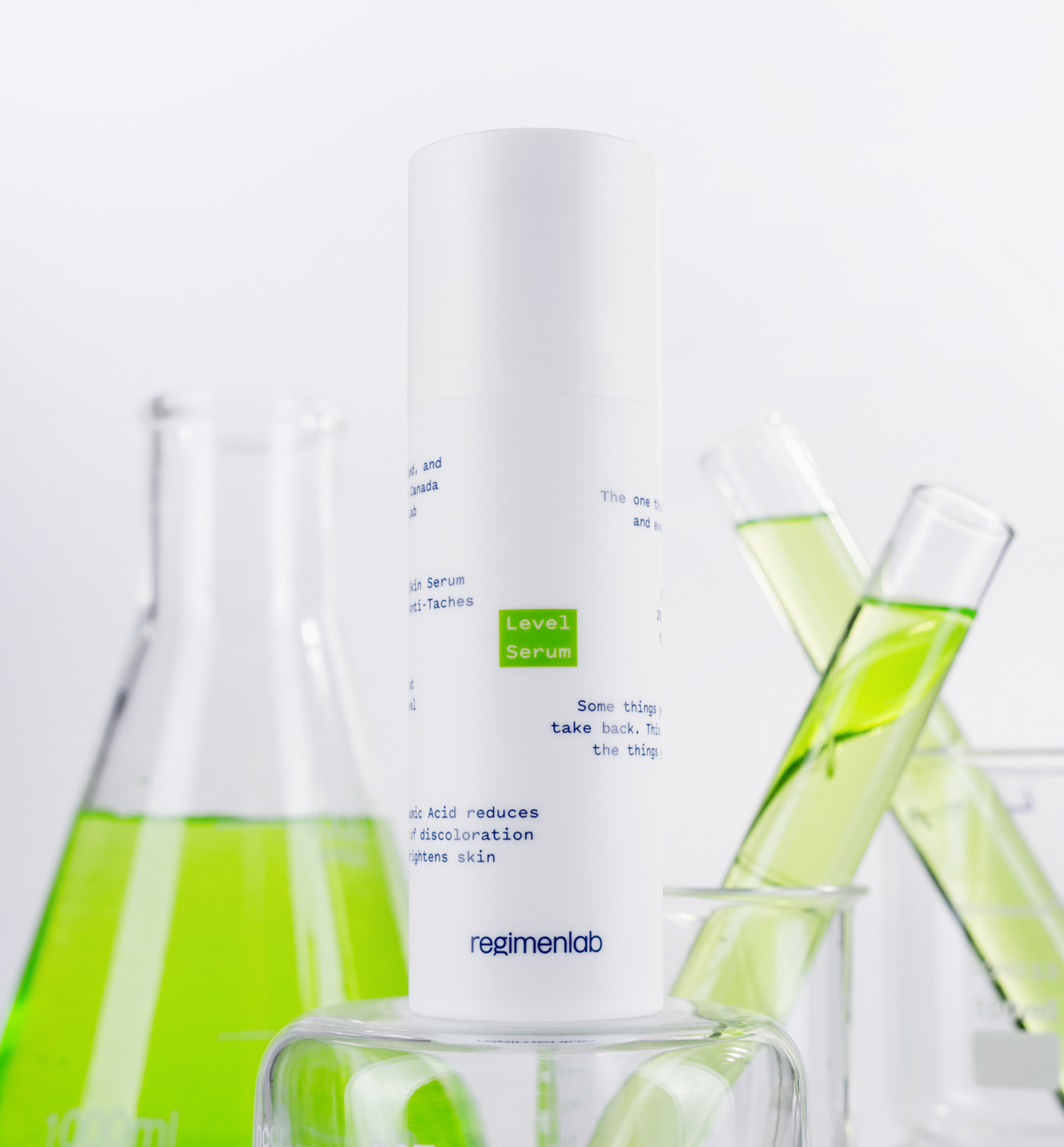 Level Serum bottle in lab glassware